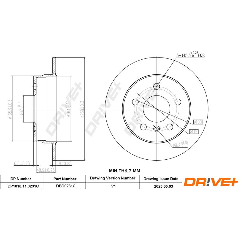 Jeu de 2 disques de frein avant Dr!ve+ DBD0231C - Visuel 2
