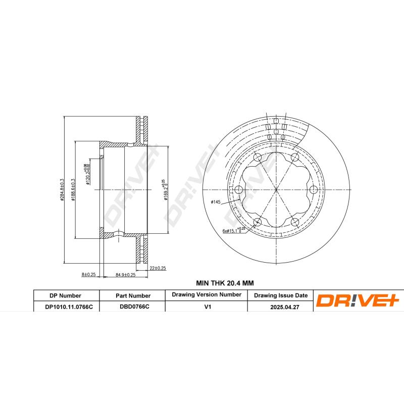 Jeu de 2 disques de frein avant Dr!ve+ DBD0766C - Visuel 2