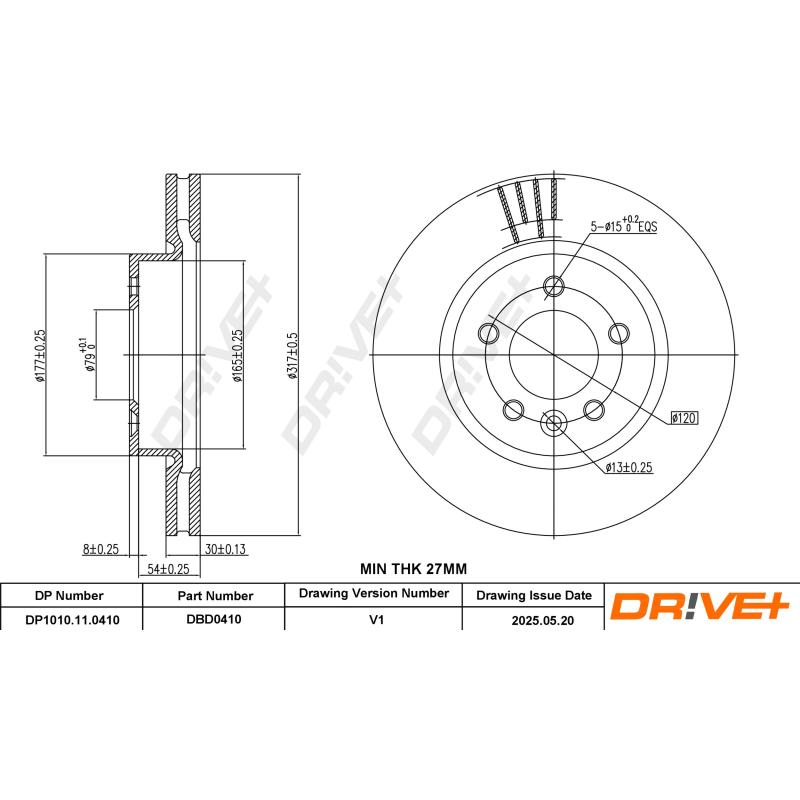 Jeu de 2 disques de frein avant Dr!ve+ DP1010.11.0410 - Visuel 2