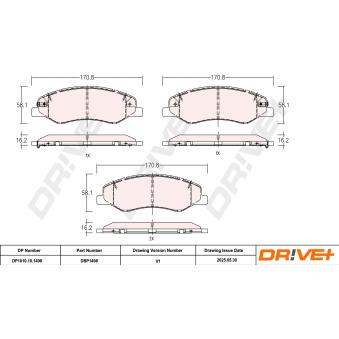 Jeu de 4 plaquettes de frein avant Dr!ve+ [DP1010.10.1498]