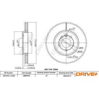 Jeu de 2 disques de frein avant Dr!ve+ OEM SDB000880
