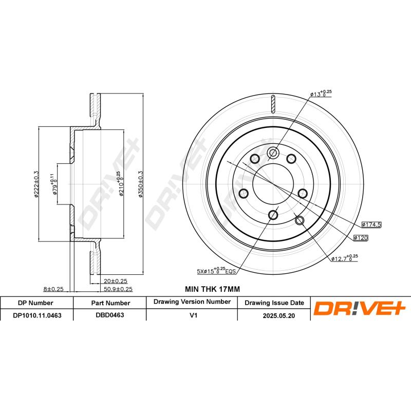 Jeu de 2 disques de frein arrière Dr!ve+ DP1010.11.0463 - Visuel 2