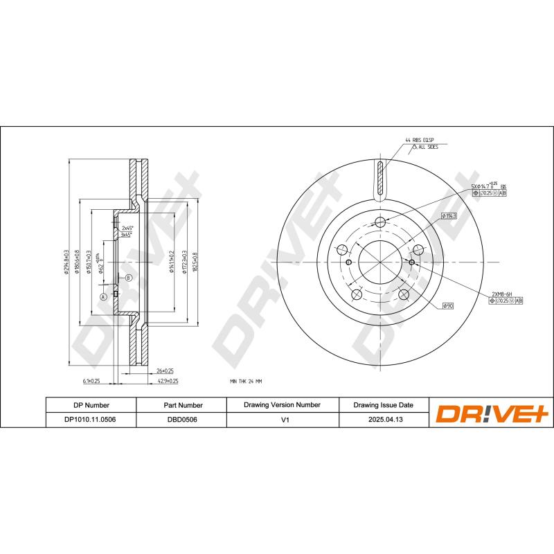 Jeu de 2 disques de frein avant Dr!ve+ DP1010.11.0506 - Visuel 2