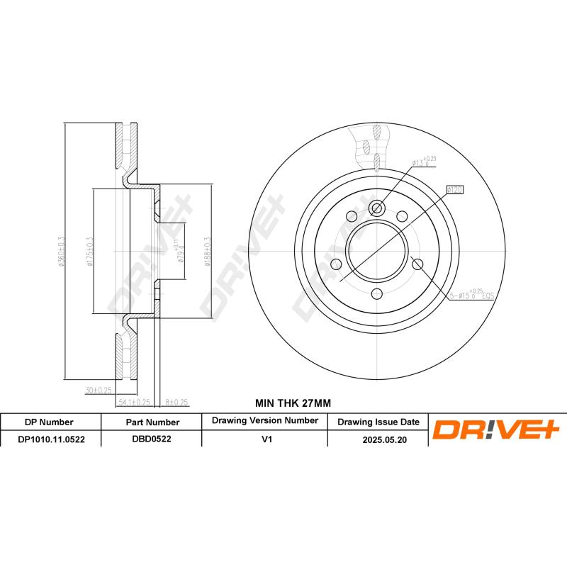 Jeu de 2 disques de frein avant Dr!ve+ DP1010.11.0522 - Visuel 2