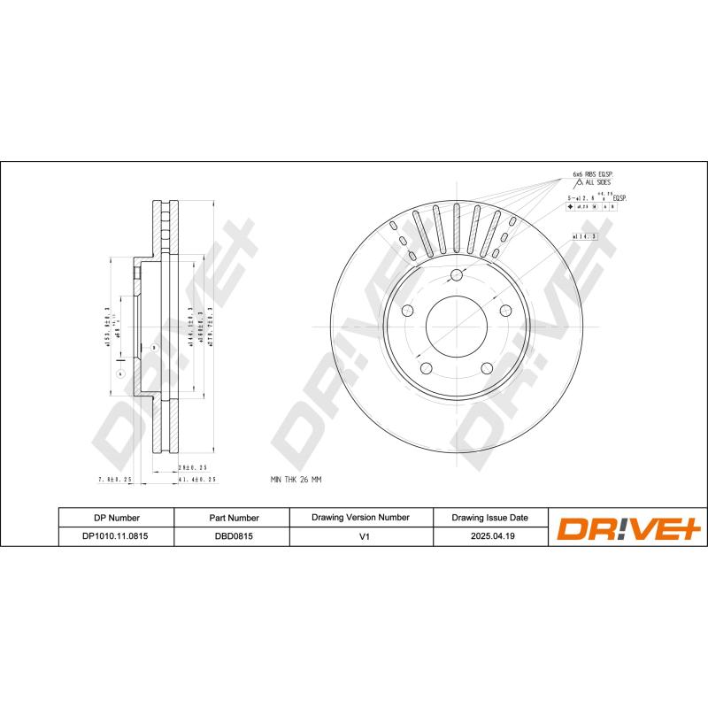 Jeu de 2 disques de frein avant Dr!ve+ DP1010.11.0815 - Visuel 2