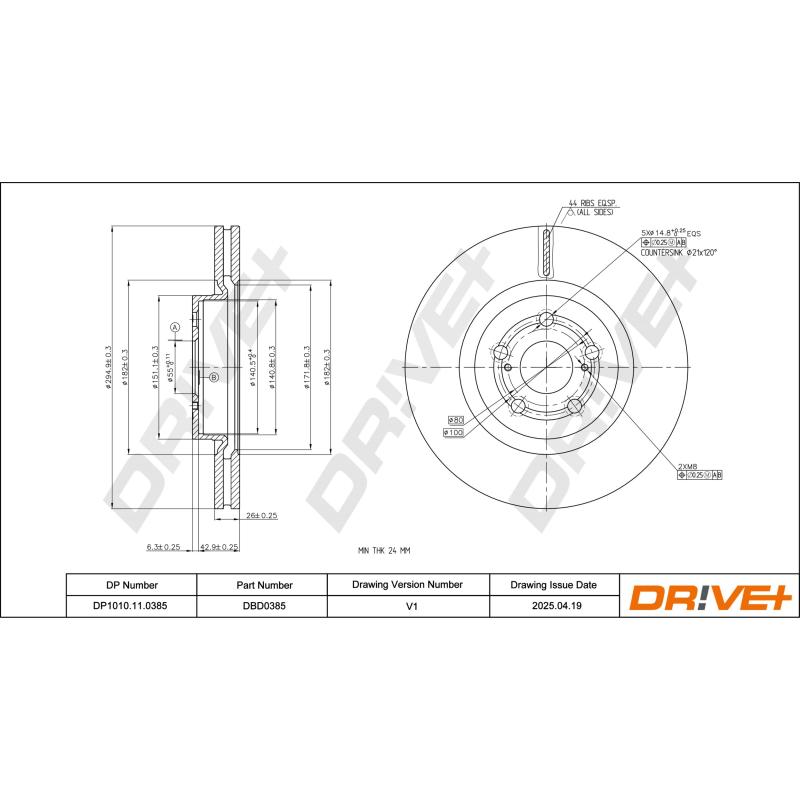 Jeu de 2 disques de frein avant Dr!ve+ DP1010.11.0385 - Visuel 2