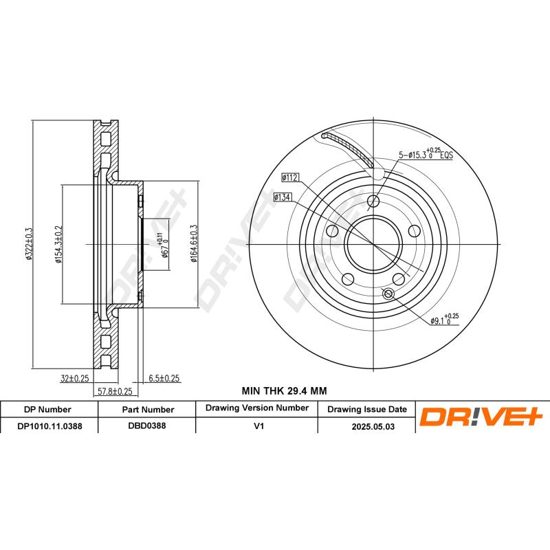 Jeu de 2 disques de frein avant Dr!ve+ DP1010.11.0388 - Visuel 2