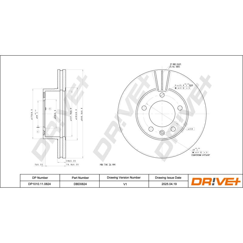 Jeu de 2 disques de frein avant Dr!ve+ DP1010.11.0824 - Visuel 2