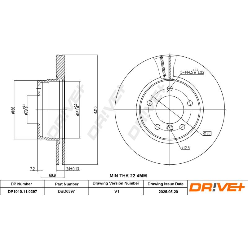 Jeu de 2 disques de frein avant Dr!ve+ DP1010.11.0397 - Visuel 2