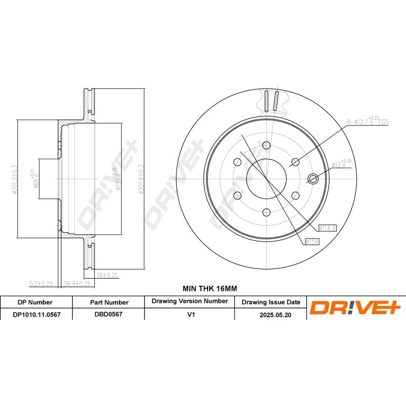 Jeu de 2 disques de frein arrière Dr!ve+ DP1010.11.0567 - Visuel 2