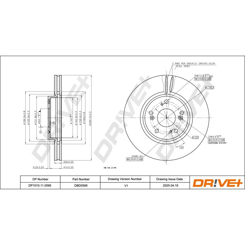 Jeu de 2 disques de frein avant Dr!ve+ DP1010.11.0595 - Visuel 2