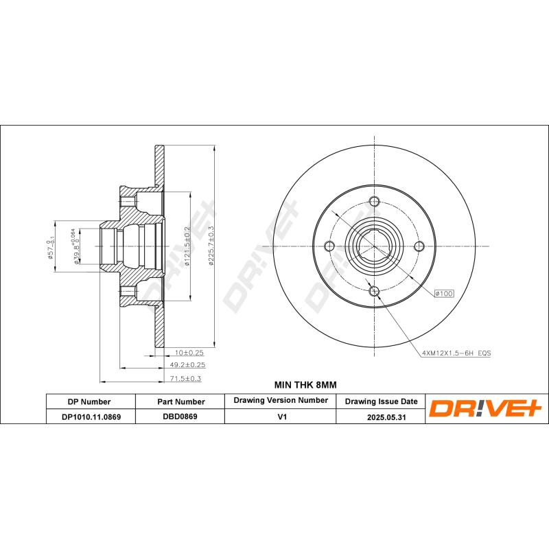 Jeu de 2 disques de frein arrière Dr!ve+ DP1010.11.0869 - Visuel 2