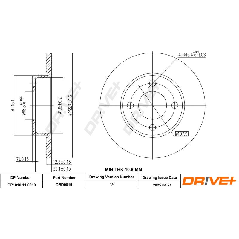 Jeu de 2 disques de frein avant Dr!ve+ DP1010.11.0019 - Visuel 2