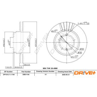 Jeu de 2 disques de frein avant Dr!ve+ OEM 34116757752