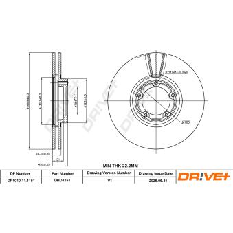 Jeu de 2 disques de frein avant Dr!ve+ OEM 95VX1125BA