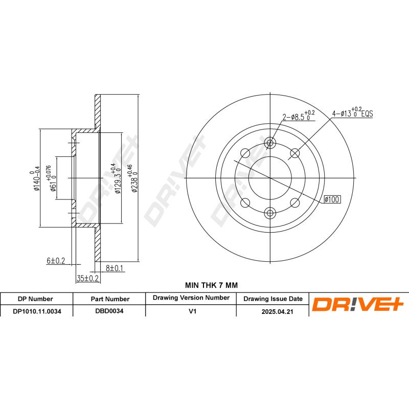 Jeu de 2 disques de frein avant Dr!ve+ DP1010.11.0034 - Visuel 2