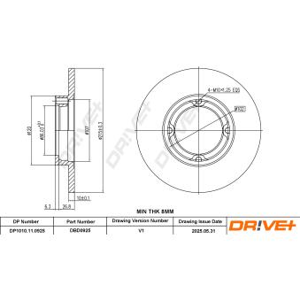 Jeu de 2 disques de frein avant Dr!ve+ DP1010.11.0925