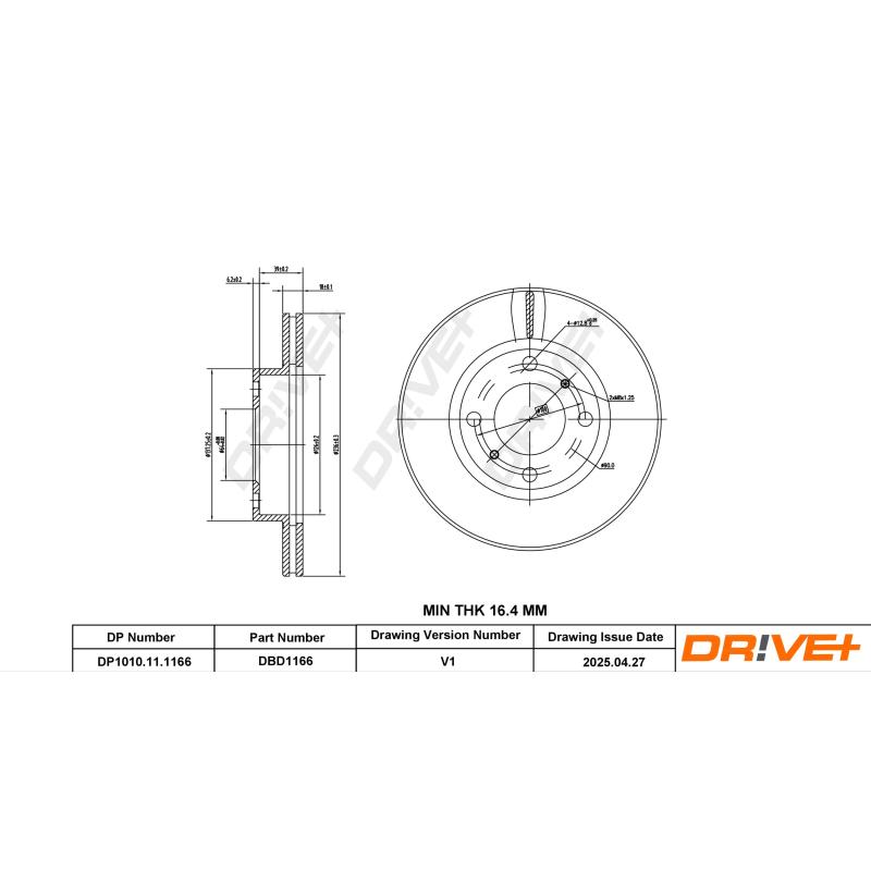 Jeu de 2 disques de frein avant Dr!ve+ DP1010.11.1166 - Visuel 2