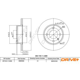 Jeu de 2 disques de frein avant Dr!ve+ OEM 115430210 Jeu de 2 disques de frein avant Dr!ve+ OEM 115430210