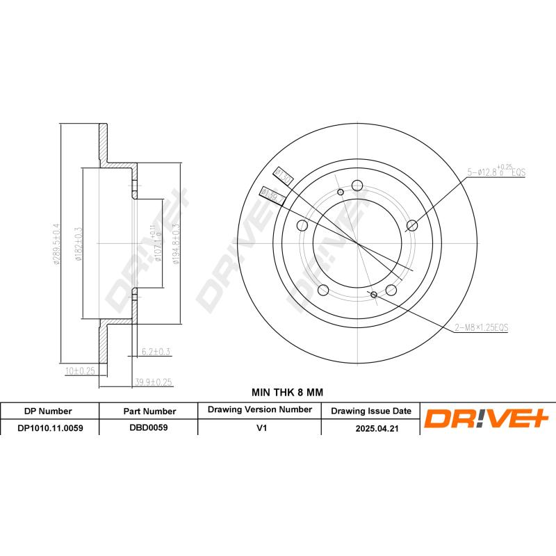 Jeu de 2 disques de frein avant Dr!ve+ DP1010.11.0059 - Visuel 2