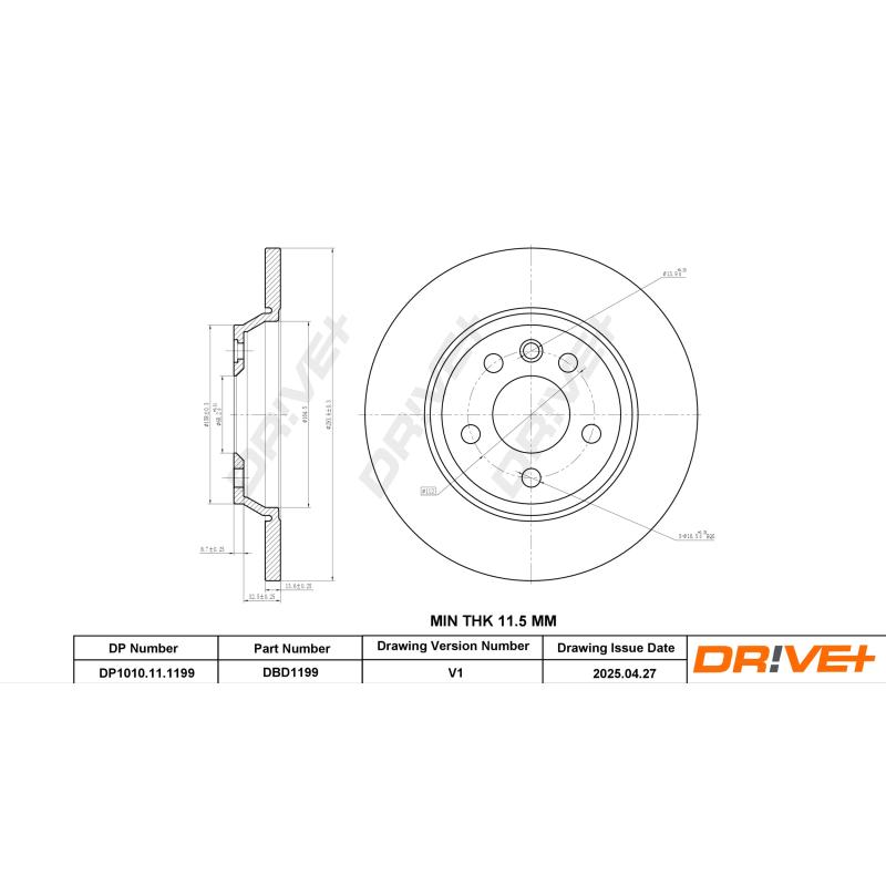 Jeu de 2 disques de frein arrière Dr!ve+ DP1010.11.1199 - Visuel 2