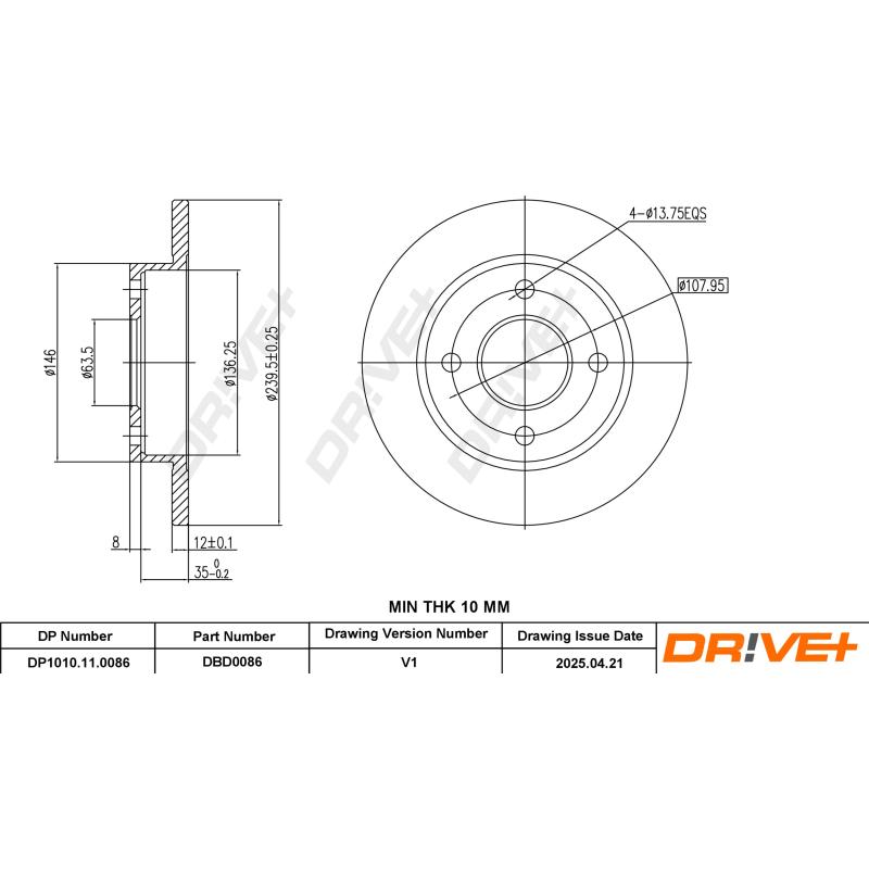 Jeu de 2 disques de frein avant Dr!ve+ DP1010.11.0086 - Visuel 2