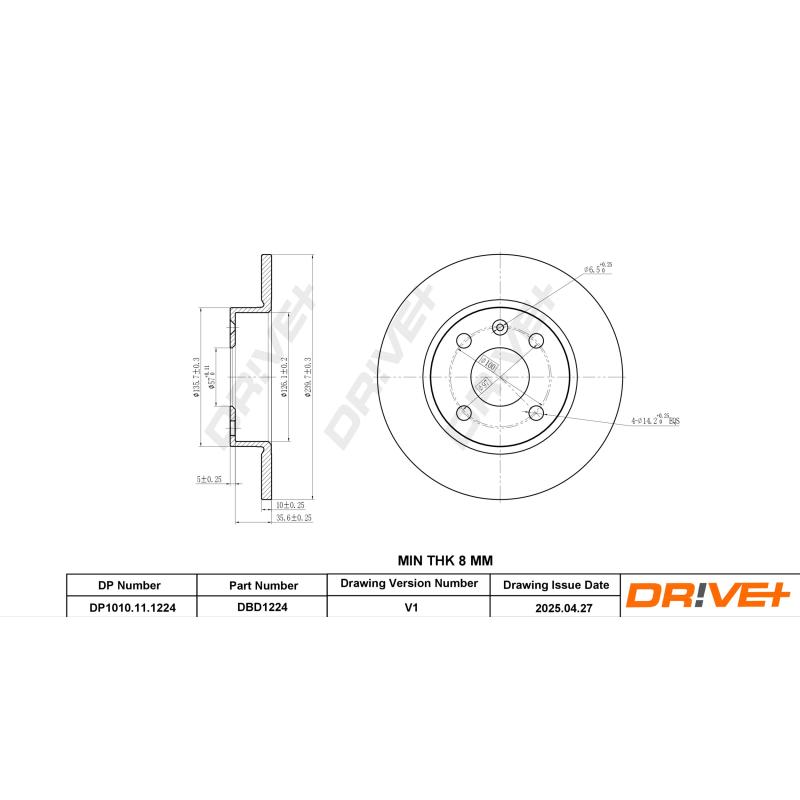 Jeu de 2 disques de frein arrière Dr!ve+ DP1010.11.1224 - Visuel 2