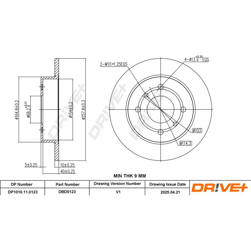 Jeu de 2 disques de frein arrière Dr!ve+ DP1010.11.0123 - Visuel 2