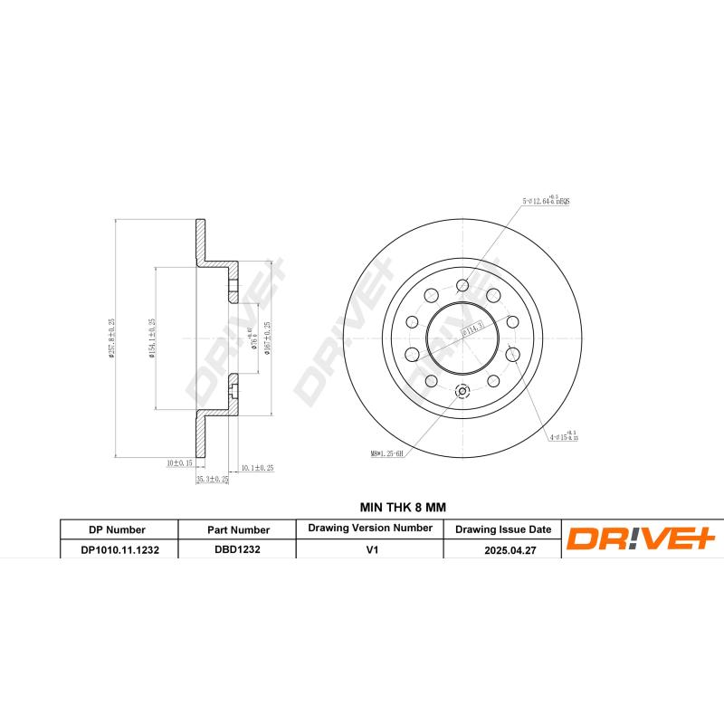 Jeu de 2 disques de frein arrière Dr!ve+ DP1010.11.1232 - Visuel 2