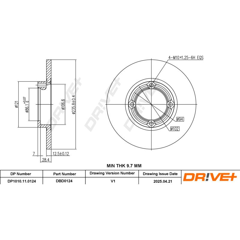 Jeu de 2 disques de frein avant Dr!ve+ DP1010.11.0124 - Visuel 2