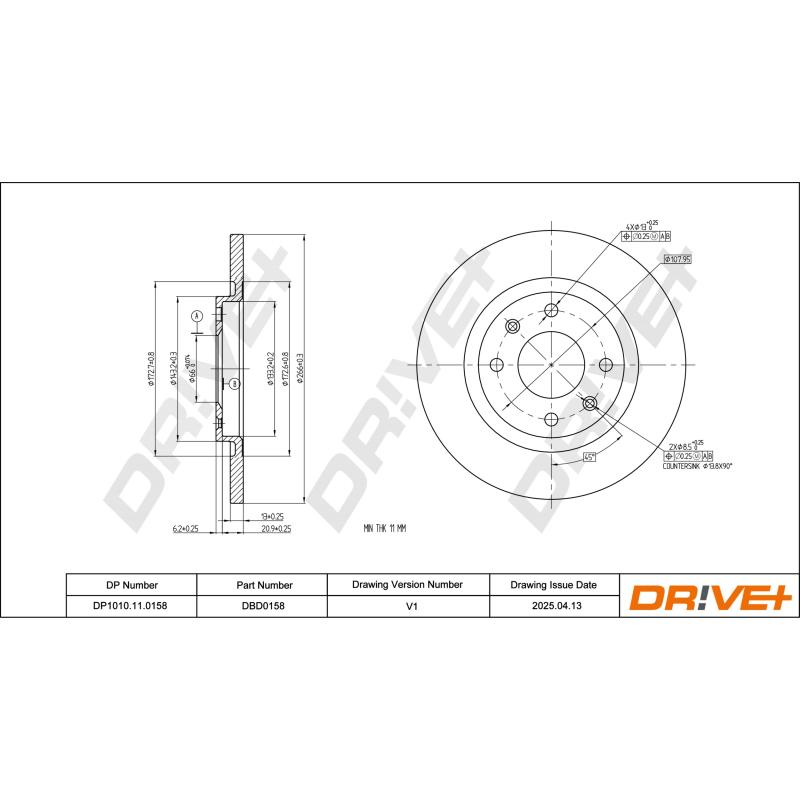 Jeu de 2 disques de frein avant Dr!ve+ DP1010.11.0158 - Visuel 2