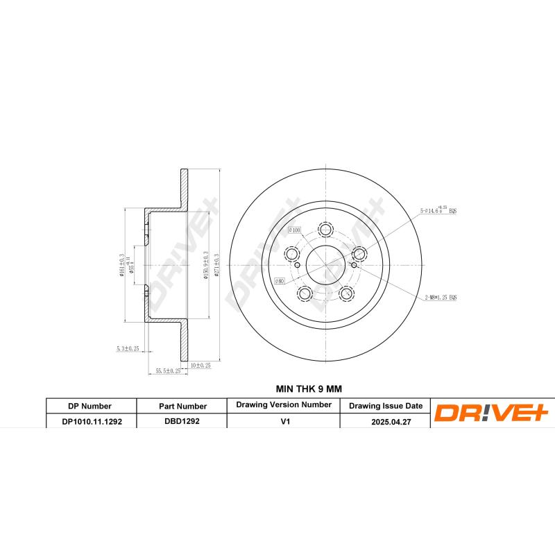 Jeu de 2 disques de frein arrière Dr!ve+ DP1010.11.1292 - Visuel 2
