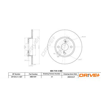 Jeu de 2 disques de frein arrière Dr!ve+ DP1010.11.1307