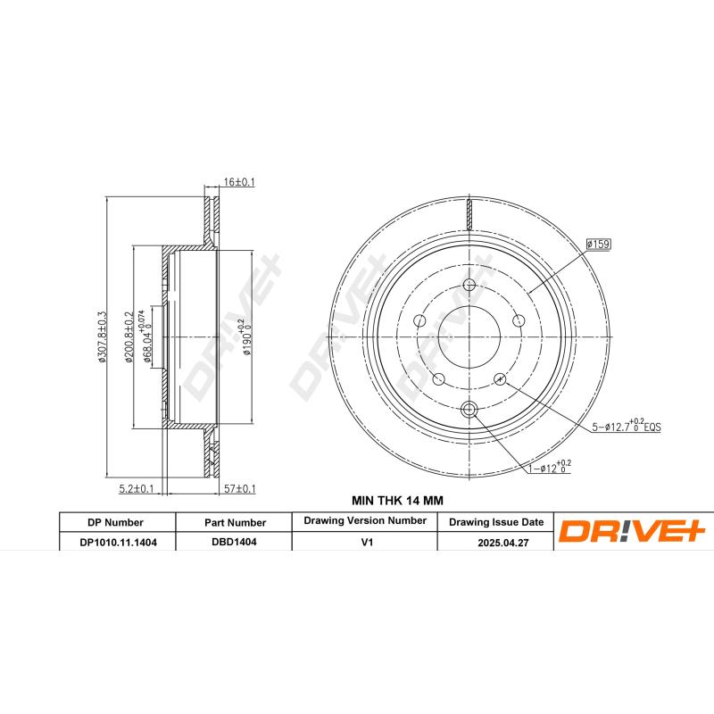 Jeu de 2 disques de frein arrière Dr!ve+ DP1010.11.1404 - Visuel 2