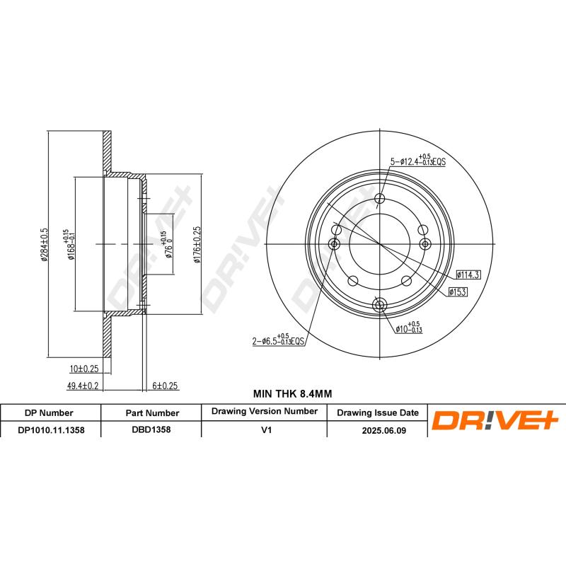 Jeu de 2 disques de frein arrière Dr!ve+ DP1010.11.1358 - Visuel 2