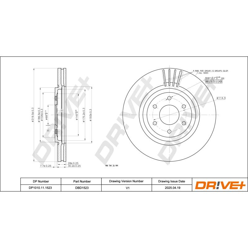Jeu de 2 disques de frein avant Dr!ve+ DP1010.11.1523 - Visuel 2