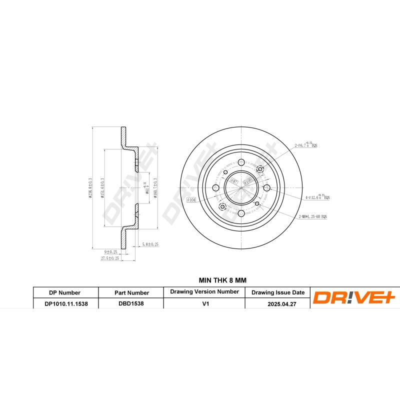Jeu de 2 disques de frein arrière Dr!ve+ DP1010.11.1538 - Visuel 2