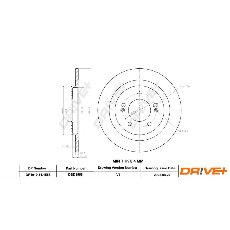 Jeu de 2 disques de frein arrière Dr!ve+ DP1010.11.1558 - Visuel 2