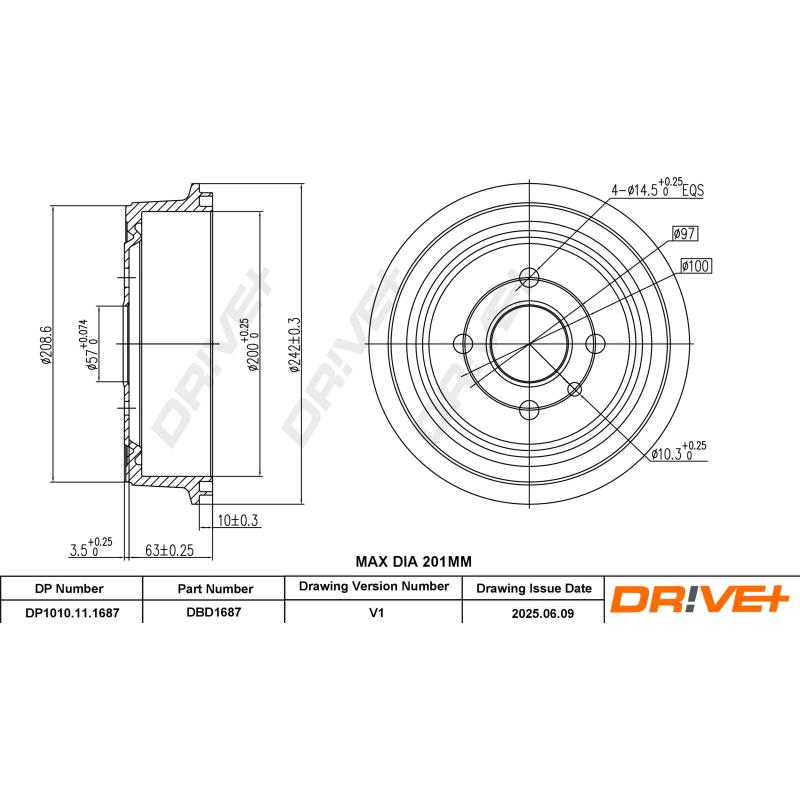 Tambour de frein Dr!ve+ DP1010.11.1687 - Visuel 2