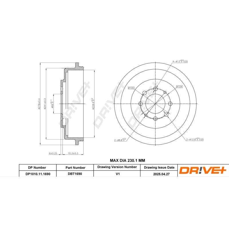 Tambour de frein Dr!ve+ DP1010.11.1690 - Visuel 2