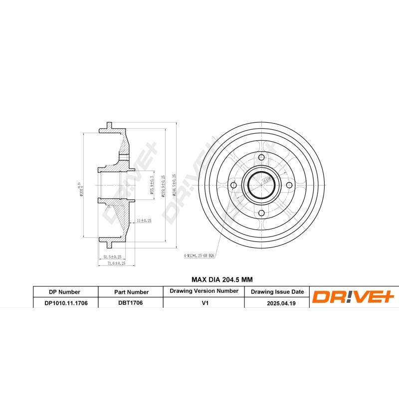 Tambour de frein Dr!ve+ DP1010.11.1706 - Visuel 2