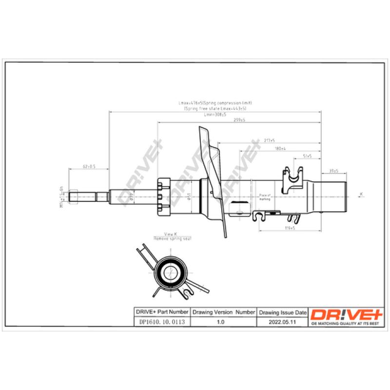 Amortisseur avant droit Dr!ve+ DP1610.10.0113 - Visuel 1