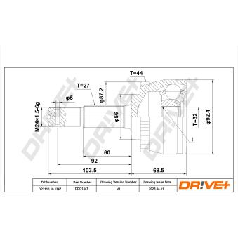 Embout de cardan avant (kit de réparation) Dr!ve+ OEM 391009F611