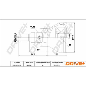 Embout de cardan avant (kit de réparation) Dr!ve+ OEM 374844