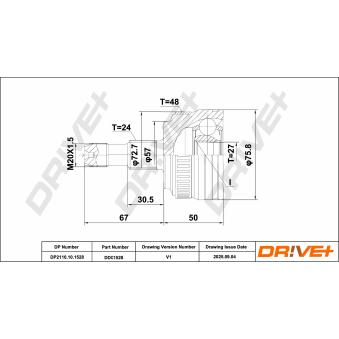 Embout de cardan avant (kit de réparation) Dr!ve+ OEM A1683603172