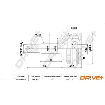 Embout de cardan avant (kit de réparation) Dr!ve+ [DP2110.10.1489]