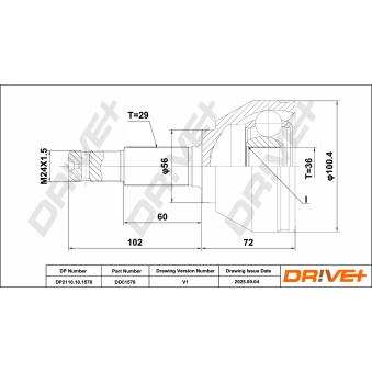 Embout de cardan avant (kit de réparation) Dr!ve+ OEM 39100JY04A