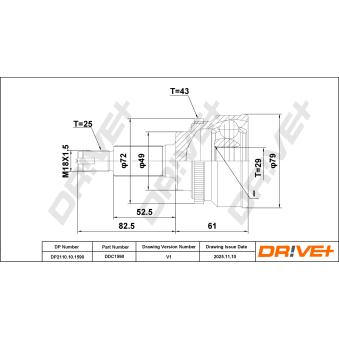 Embout de cardan avant (kit de réparation) Dr!ve+ OEM 4410160J00