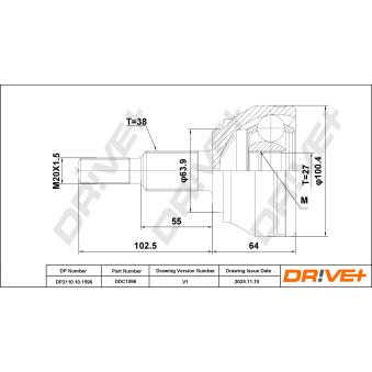 Embout de cardan avant (kit de réparation) Dr!ve+ OEM 7L6407271G