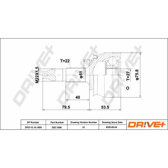 Embout de cardan avant (kit de réparation) Dr!ve+ OEM 1603403
